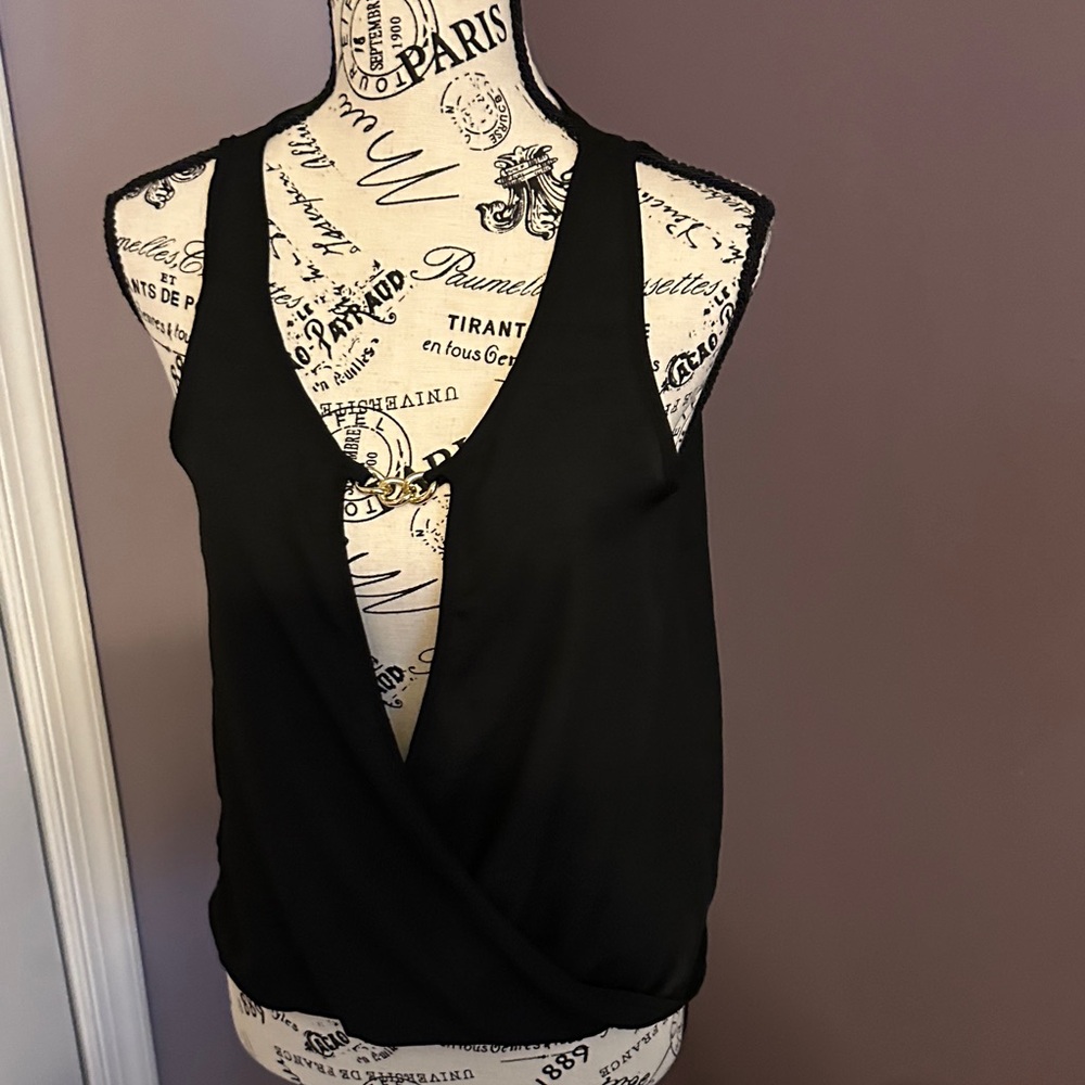 Love J Black Sleeveless Blouse